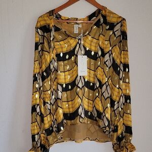 NWT Joie Yellow Blouse XL